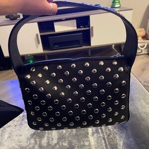 Tony Bianco Natalie Black Nappa Stud Bag